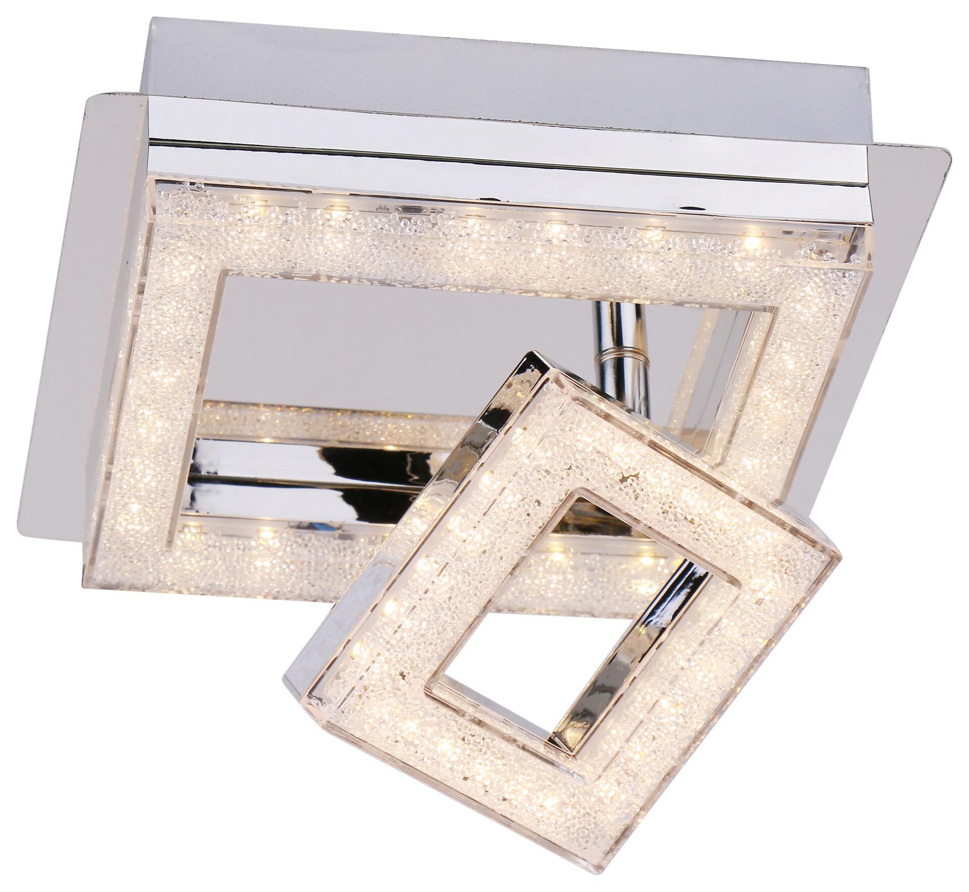 POCOline Deckenleuchte Timo Chrom klar Metall Acryl B/H/L: ca. 19x8x19 cm