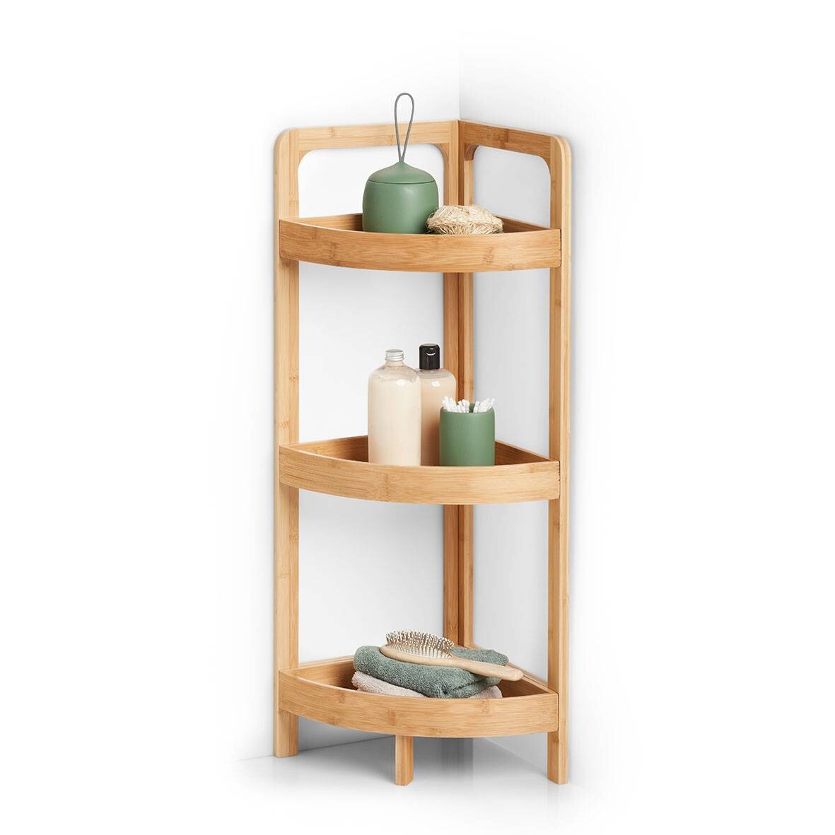 Eckregal natur Bambus B/H/T: ca. 29x85x29 cm
