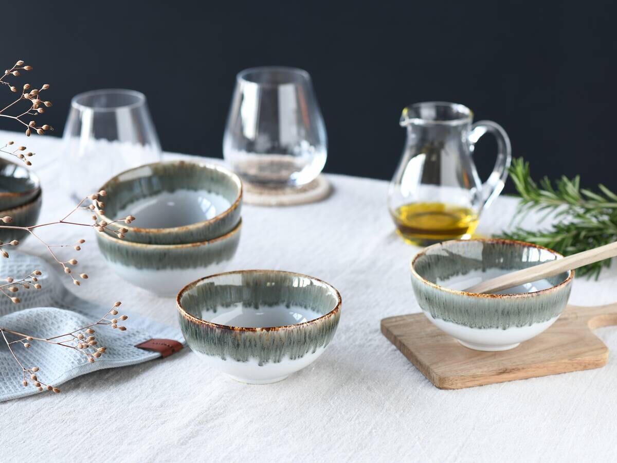 CreaTable Dipschalen-Set Cascade grau Steinzeug