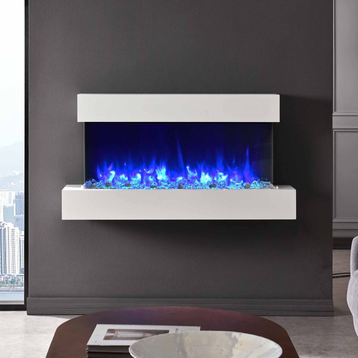 Balderia Wandkamin Ignis weiß MDF B/H/T: ca. 110x57,3x25 cm ca. 2000 W