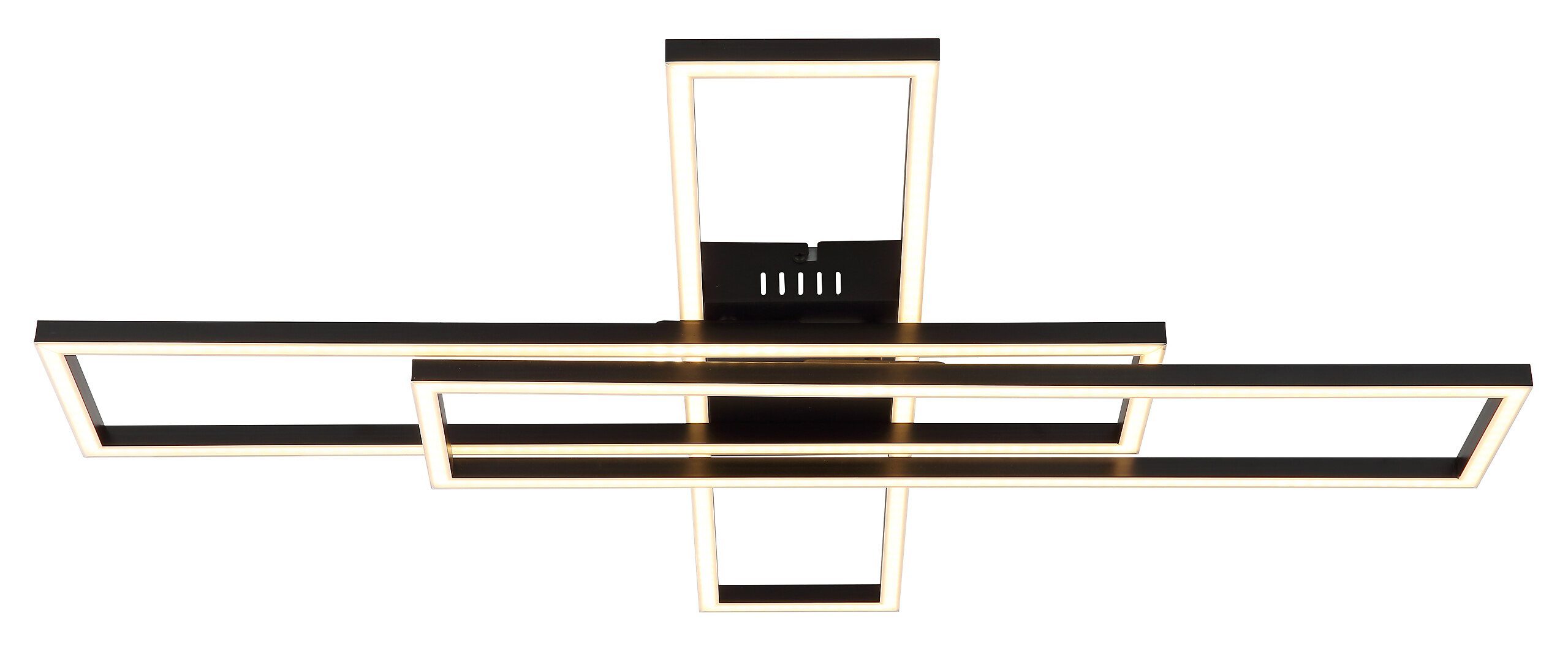 GLOBO TED-Deckenleuchte Opal mattschwarz Kunststoff B/H/L: ca. 60x7,4x80 cm 1 Brennstellen