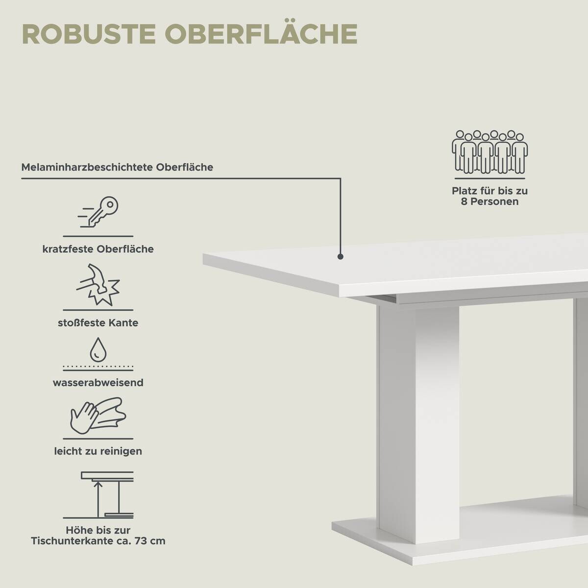 Esstisch MOTION weiß B/H/T: ca. 150x76x90 cm