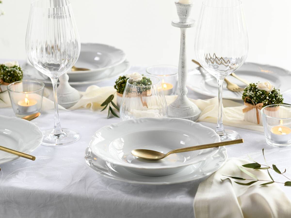 CreaTable Tafelservice Maria Theresia weiß Porzellan 12 tlg.