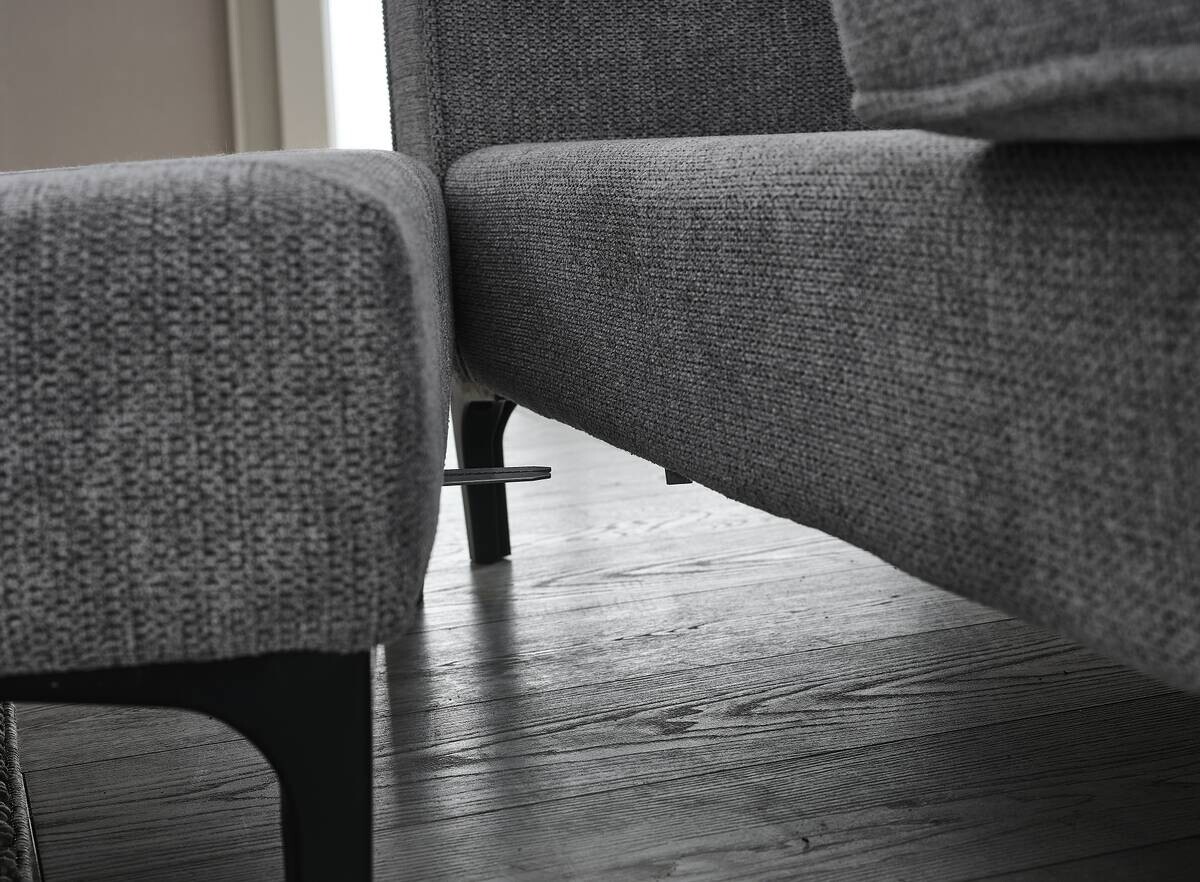 Ecksofa hellgrau Microfaser B/H/T: ca. 238x67x185 cm