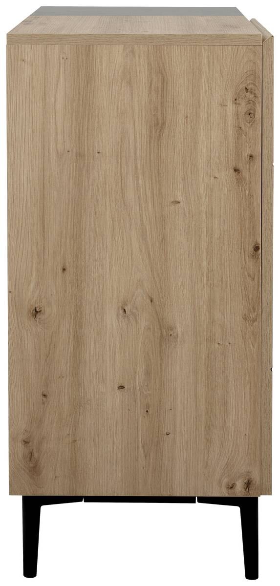 Kommode Nola Eiche Artisan Nachbildung schwarz B/H/T: ca. 80x90x42 cm