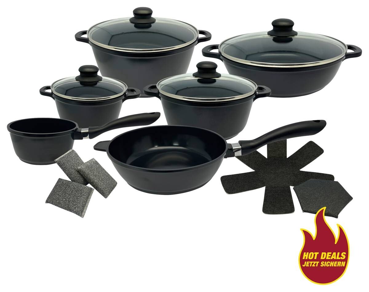 POCOline Topfset schwarz Aluguss 15 tlg. POCOline Topfset schwarz Aluguss 15 tlg.