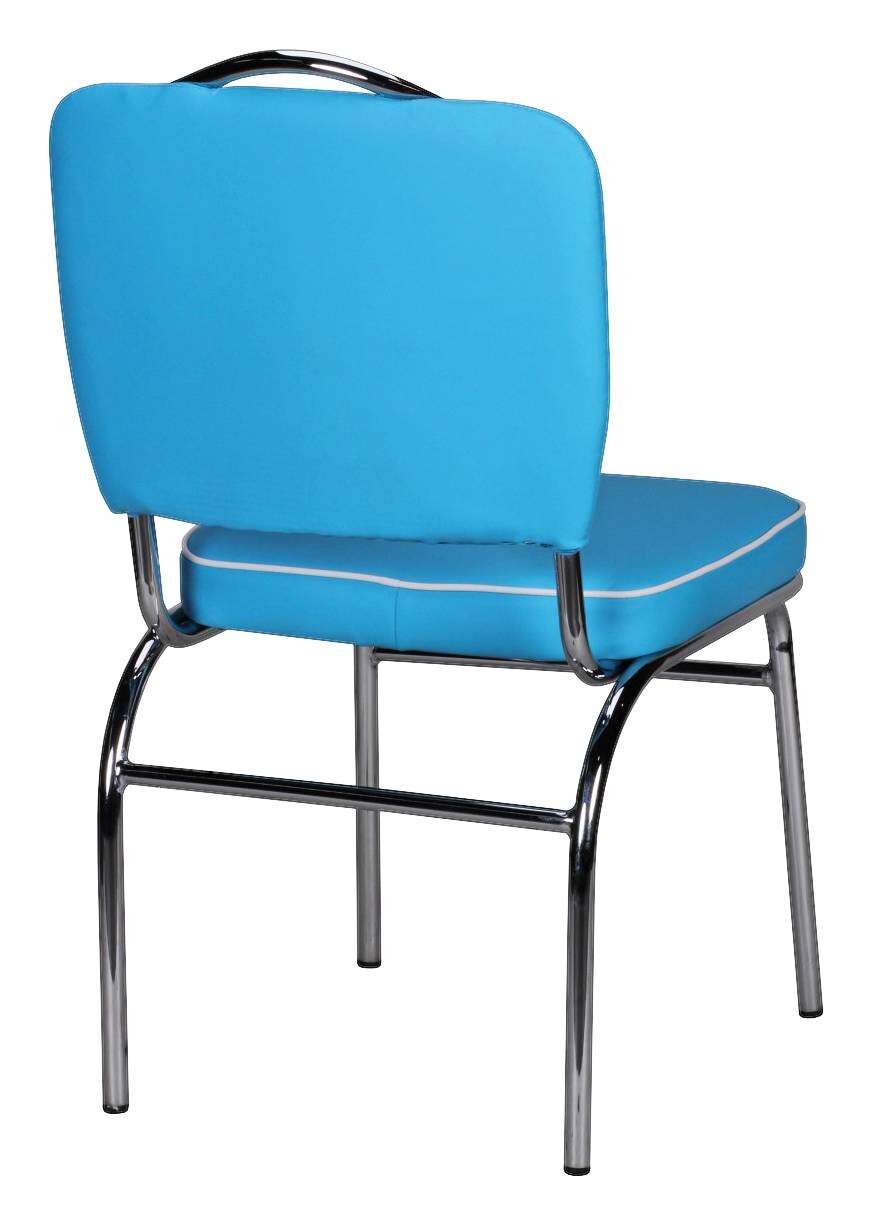 Stuhl blau weiß Kunstleder Kunstleder B/H/T: ca. 47x90x45 cm