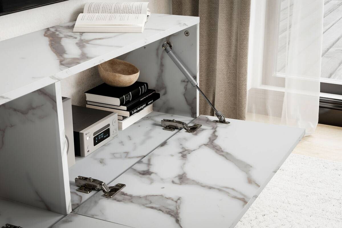 Lowboard weiß Marmor Optik B/H/T: ca. 120x30x30 cm