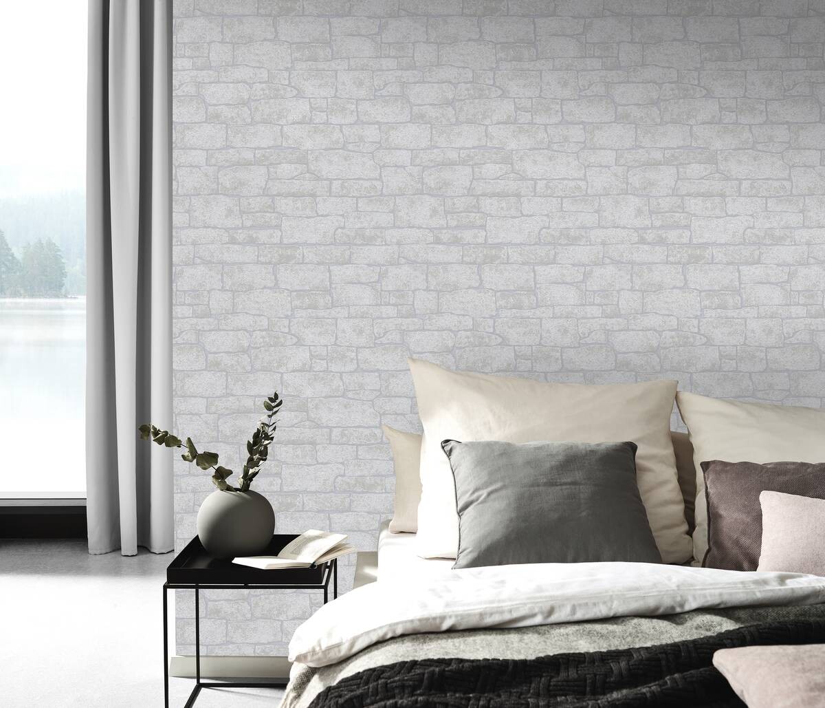 Vliestapete Steinoptik grau B/L: ca. 53x1005 cm