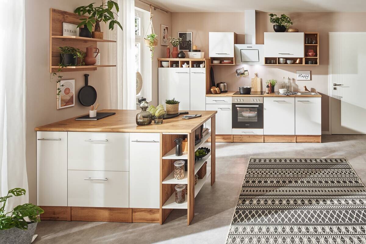 Respekta Winkelküche Hilde weiß matt B/H/T: ca. 310x205x60 cm