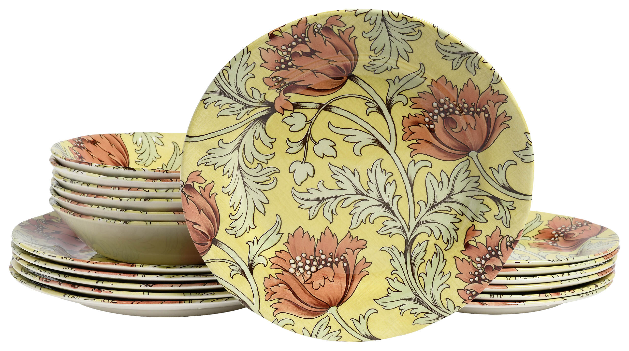 CreaTable Tafelservice Florentina gelb Steingut 18 tlg.