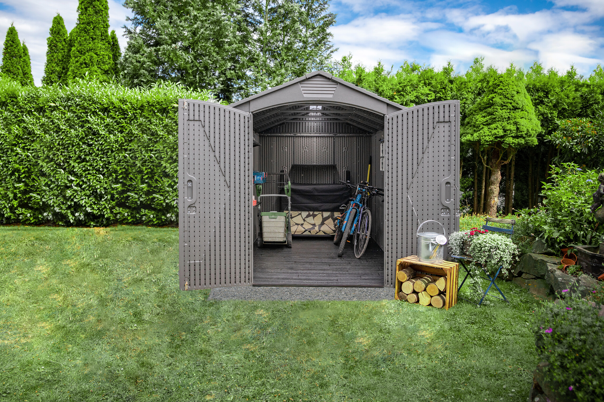 Lifetime Gartenhaus Luna grau B/H/L: ca. 213x228x280 cm