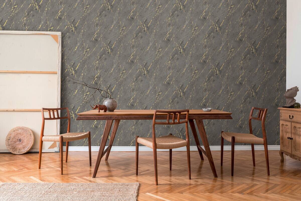 A.S.Creation Vliestapete schwarz anthrazit gold B/H/D: ca. 53x1005x8,2 cm