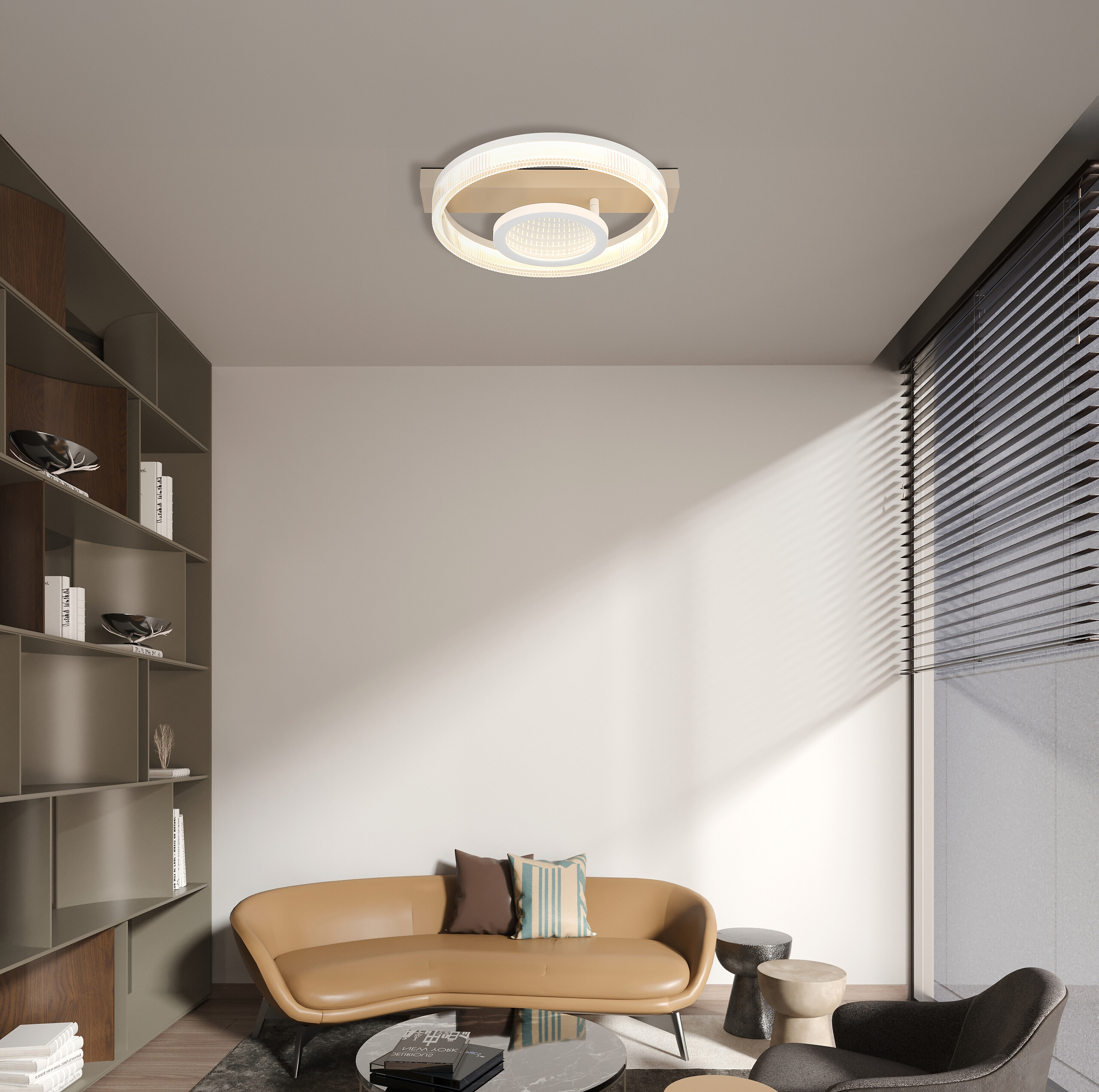 GLOBO Deckenleuchte transparent weiß sand Metall Kunststoff B/H/L: ca. 33x10x36 cm 1 Brennstellen