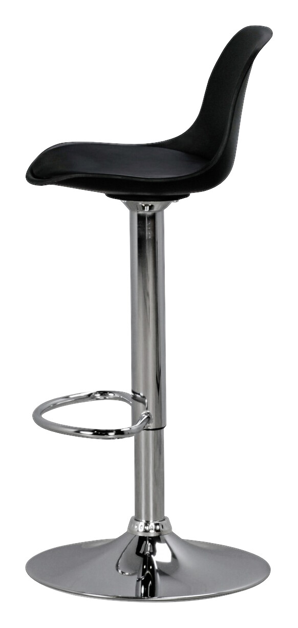 Barhocker schwarz Chrom Kunstleder Metall B/H/T: ca. 40x104x40 cm