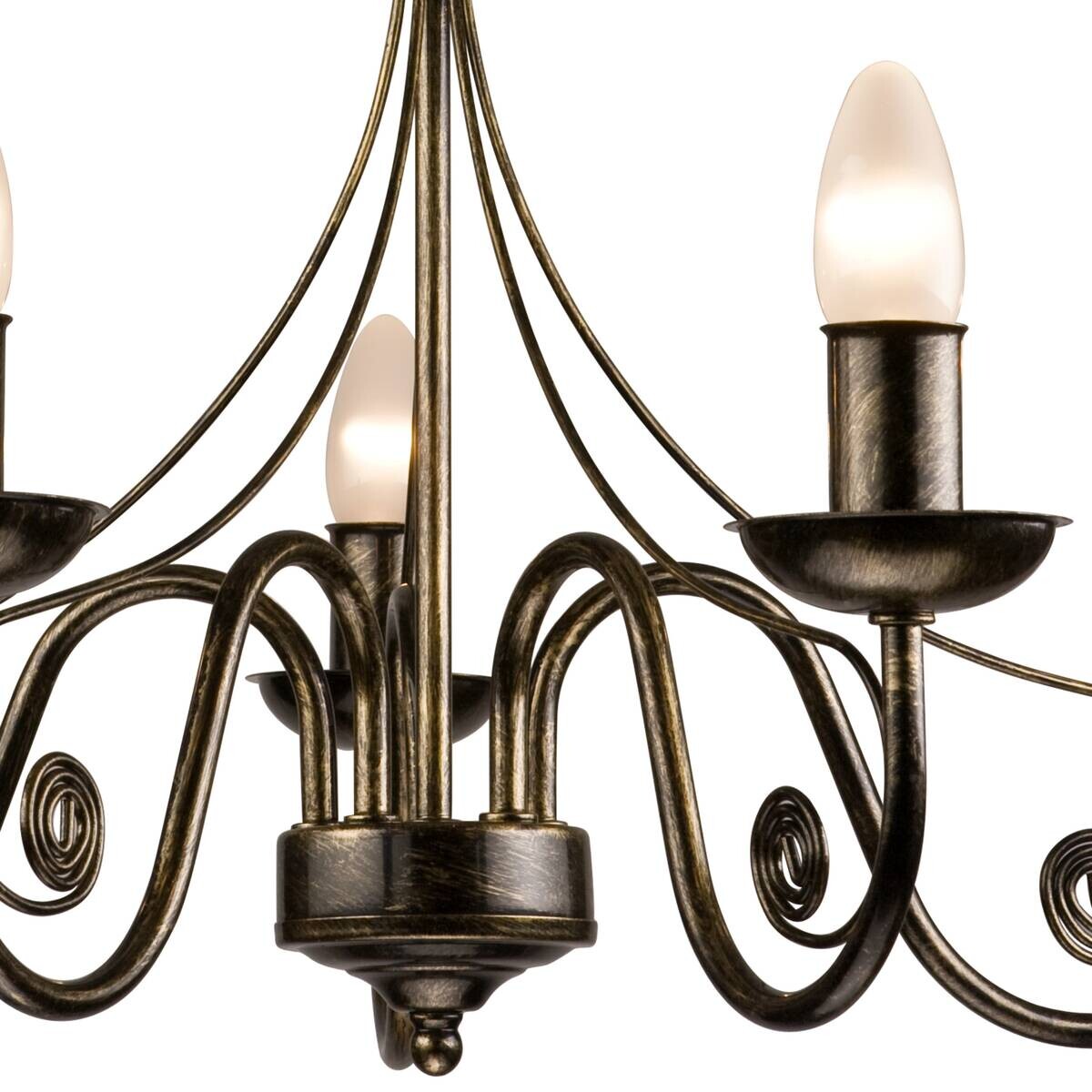 Lamkur Pendelleuchte Donato schwarz Stahl H/L: ca. 72x57 cm E27 5 Brennstellen