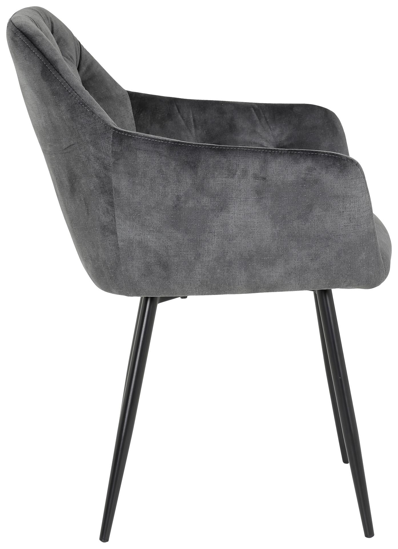 Stuhl Tina 2er Set anthrazit Vintage Samtoptik B/H/T: ca. 56x81x62 cm