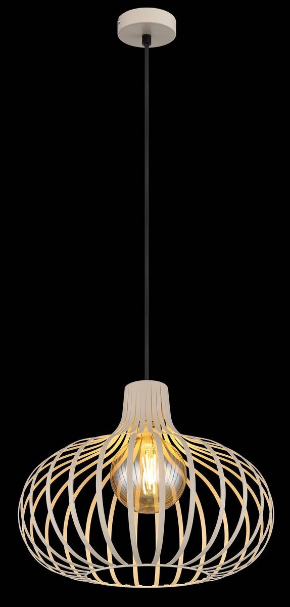 GLOBO Pendelleuchte MATEO 33370119 schwarz creme sand Metall H/D: ca. 150x40 cm E27 1 Brennstellen