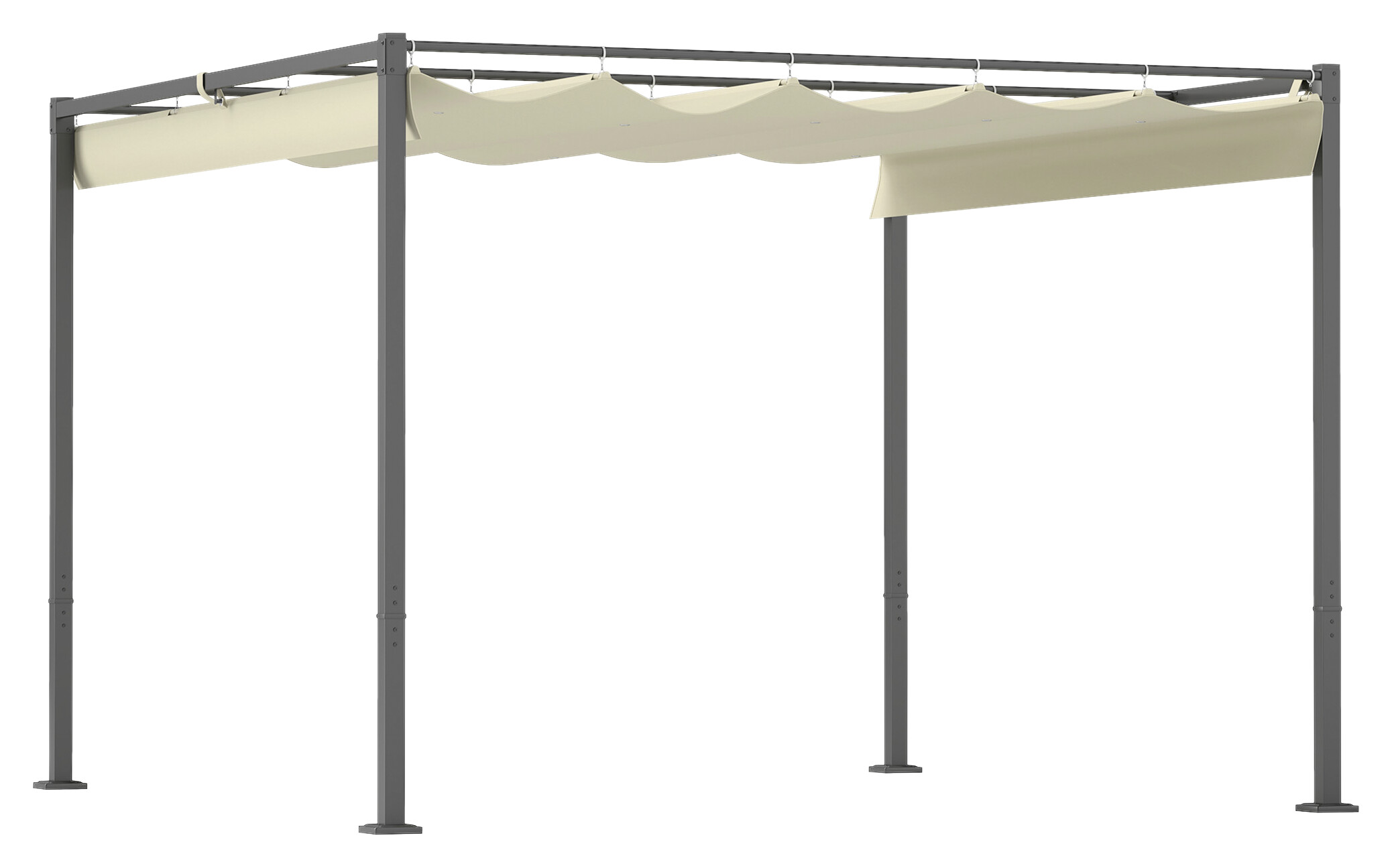 Outsunny Pergola beige Metall B/H/L: ca. 297x221x298 cm