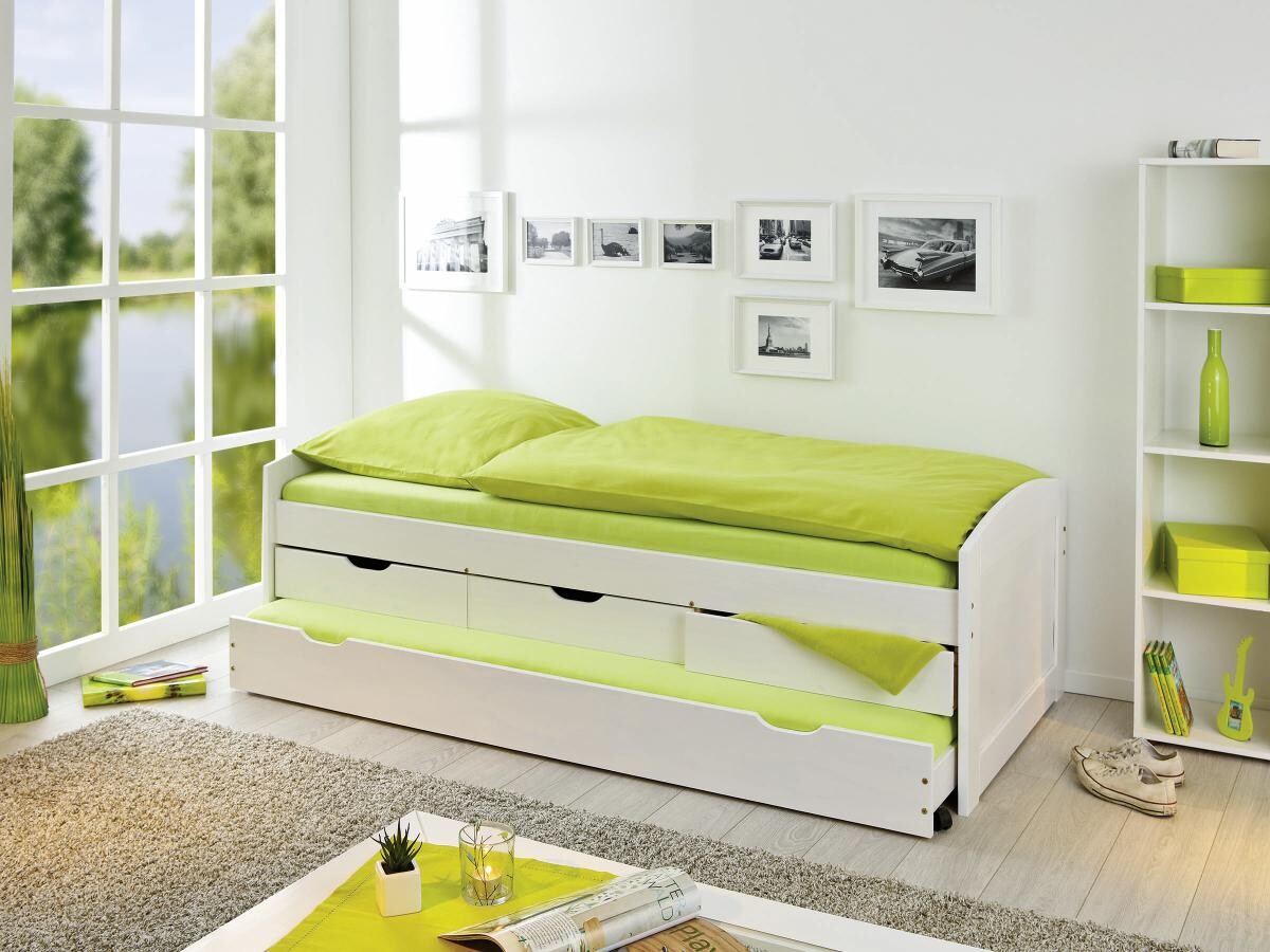 Funktionsbett Ulli weiß Liegefläche B/L: ca. 90x190 cm