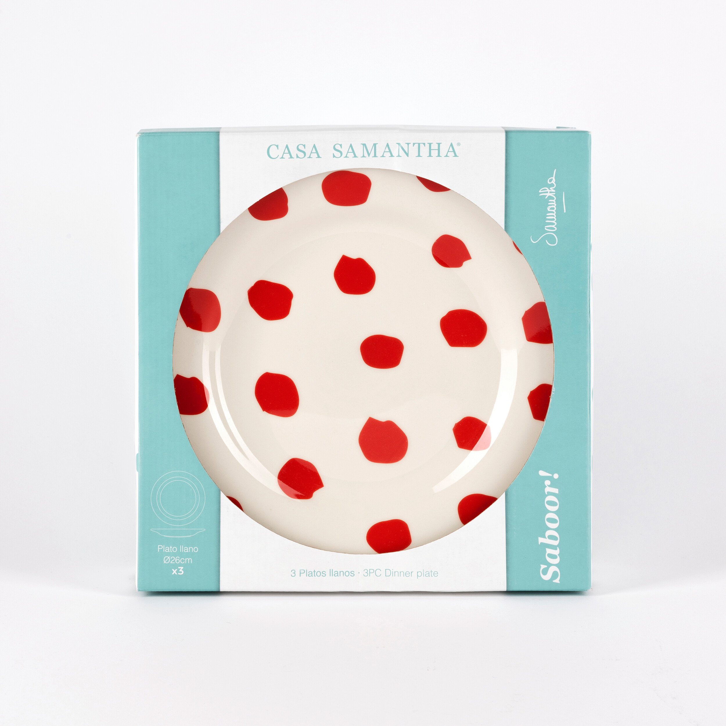 CASA SAMANTHA Teller SABOR rot Steinzeug 3 tlg.