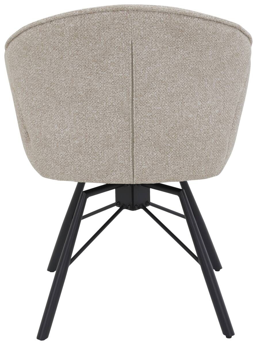 Sessel Bristol, 2er-Set beige Metall Microfaser B/H/T: ca. 62x83x66 cm