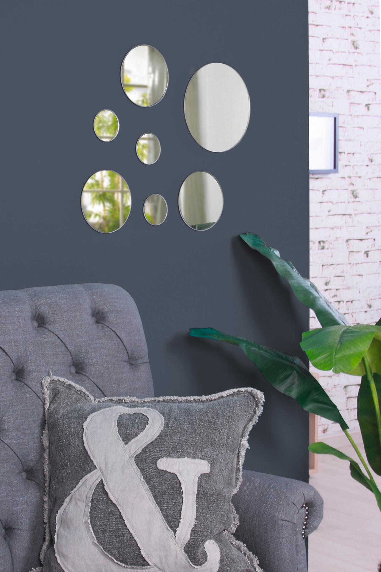 Wandspiegel-Set Circle grau