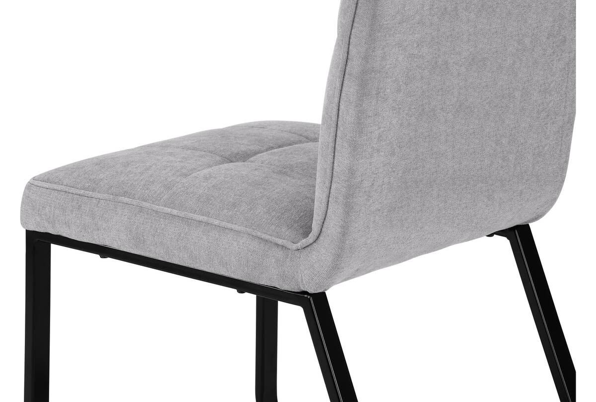 Stuhl TALEA 2er-Set hellgrau schwarz Webstoff Metall B/H/T: ca. 46x86x55 cm