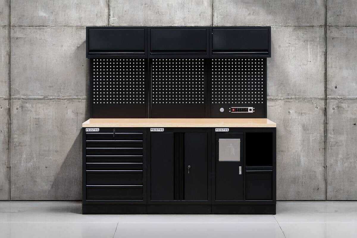 Werkzeugschrank EOS Blackline schwarz B/H/L: ca. 204x200x61 cm