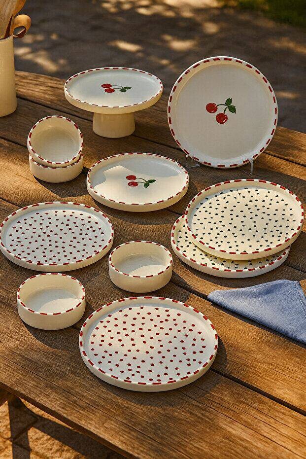 HermiaConcept Frühstücksservice beige Keramik 11 tlg.