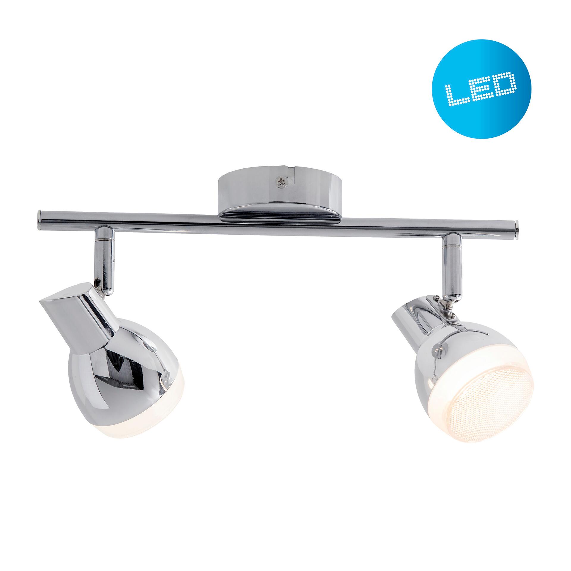 Näve Leuchten LED-Spot Chrom Kunststoff Metall B/H/T: ca. 30x13x8 cm 2 Brennstellen