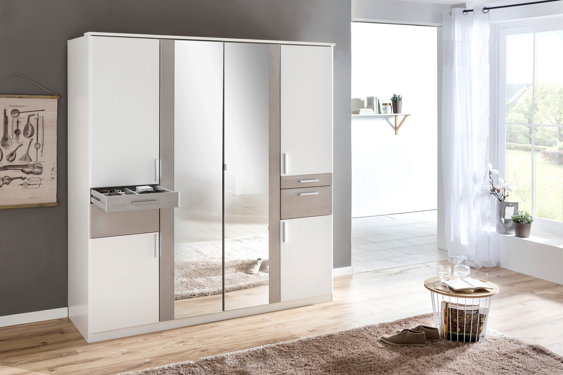 Kleiderschrank Koblenz weiß B/H/T: ca. 180x198x58 cm