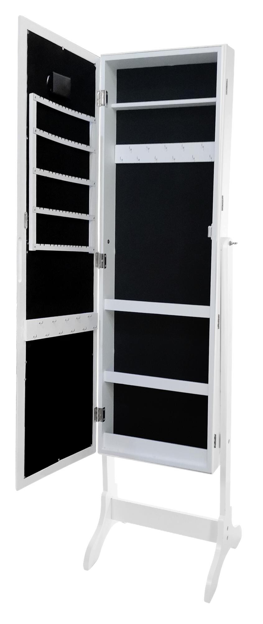 POCOline LED-Schmuckschrank weiß Holz B/H/L: ca. 37x135x35 cm