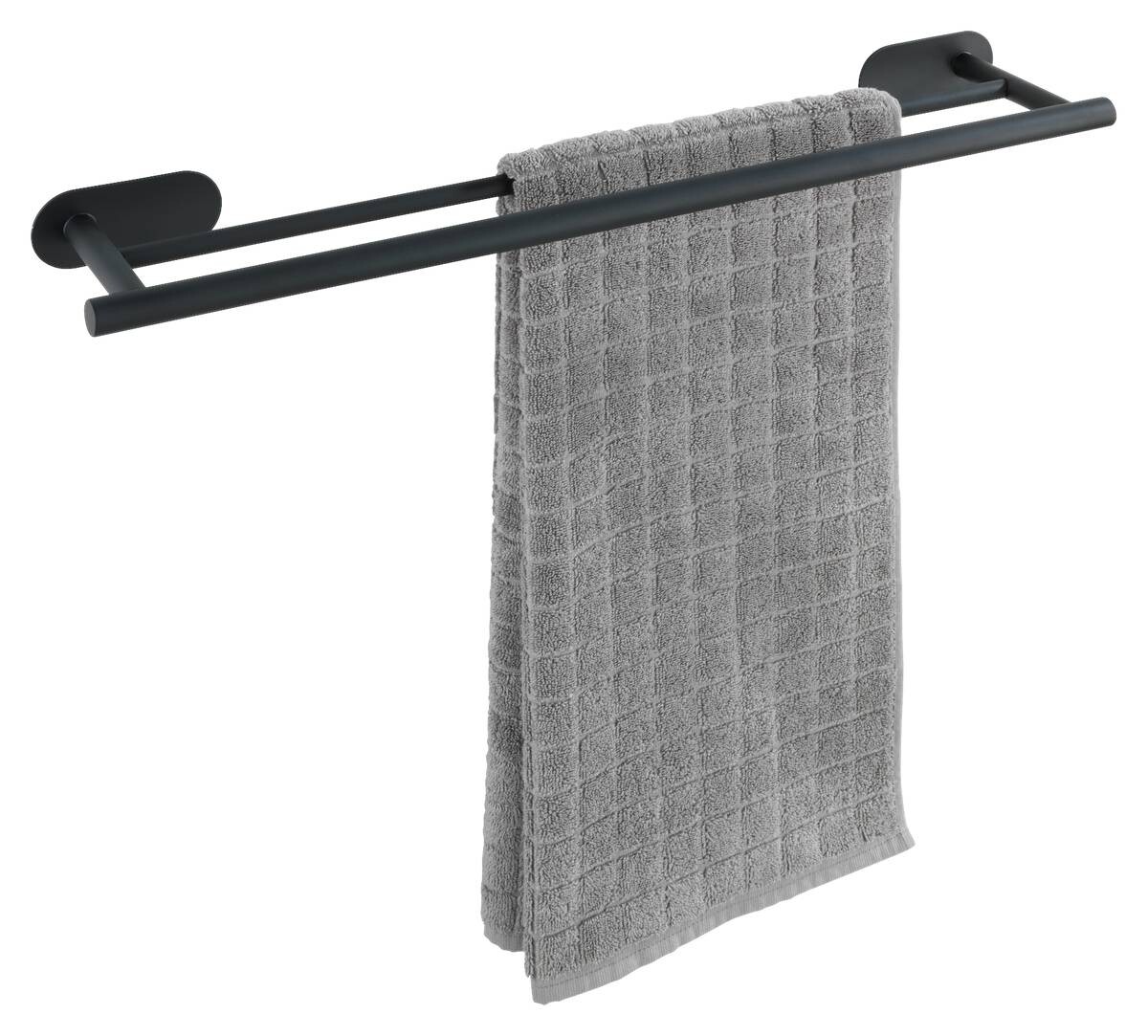 Turbo-Loc Badetuchstange schwarz Edelstahl B/H/L: ca. 4,5x12x60 cm