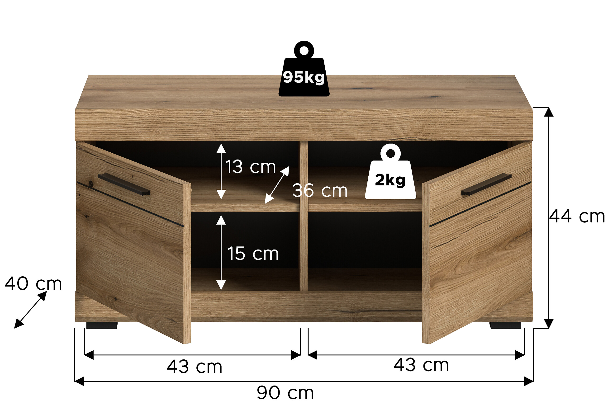Sitzbank SCOUT Evoke Oak Nachbildung B/H/T: ca. 90x44x40 cm