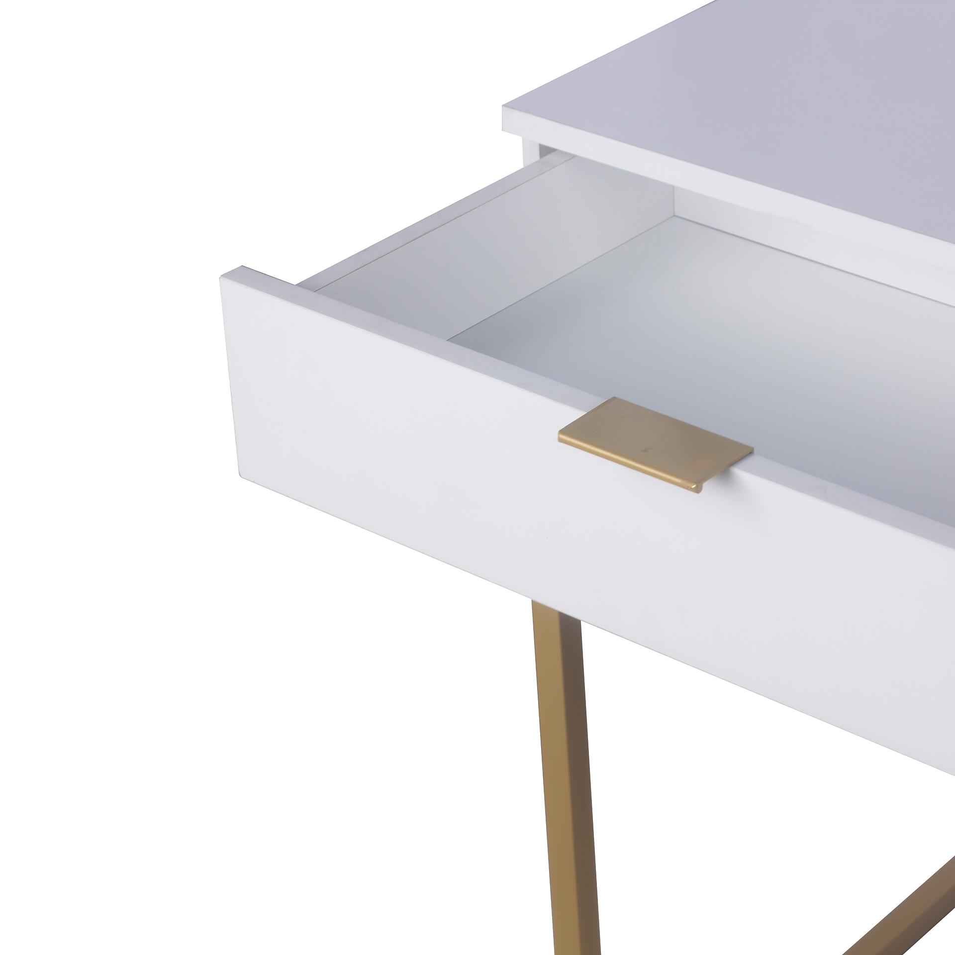 Schreibtisch Jana weiß gold Optik B/H/T: ca. 112x76x52 cm