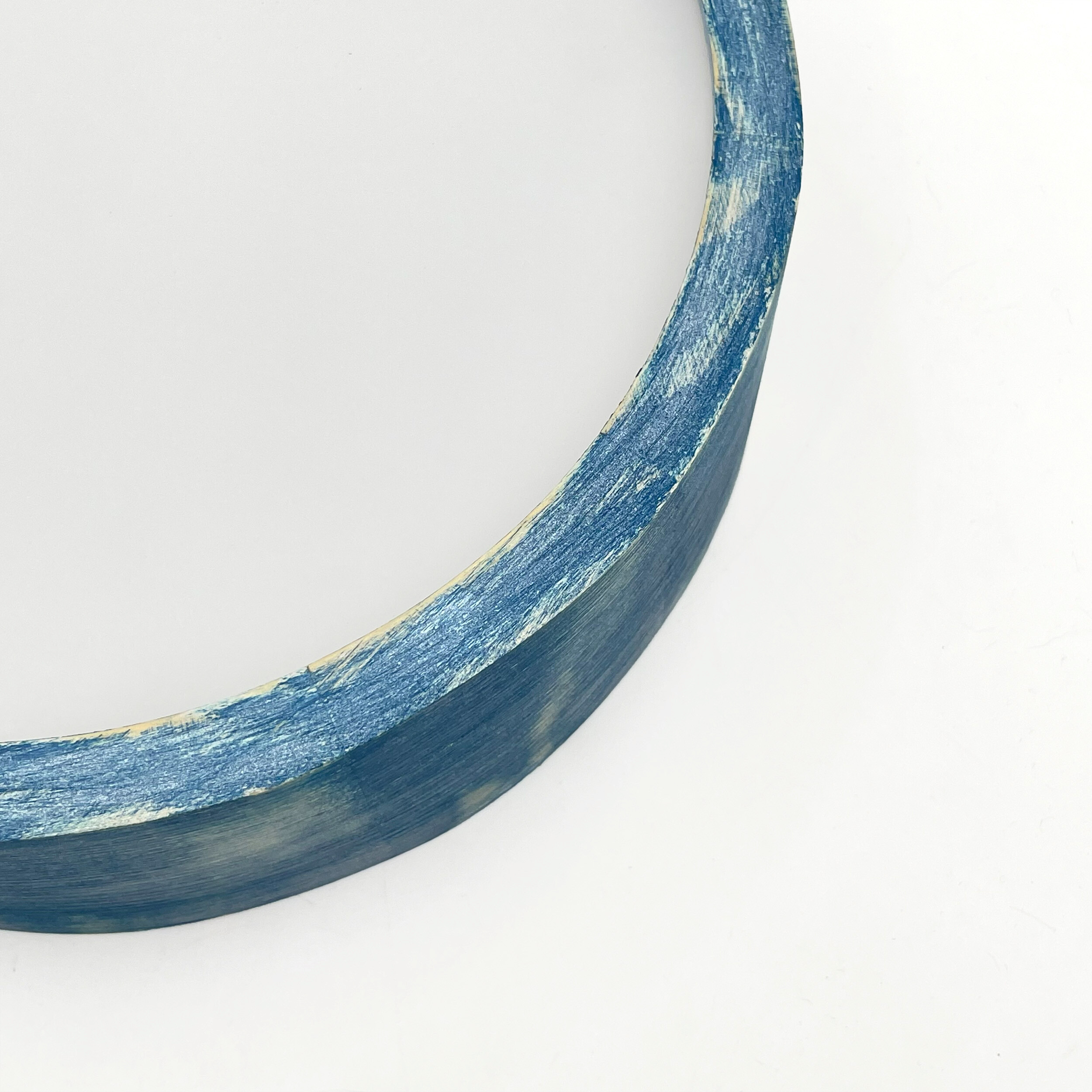 Lamkur Deckenleuchte hellbraun blau Glas Holz B/H/L: ca. 28x28x10 cm 1 Brennstellen