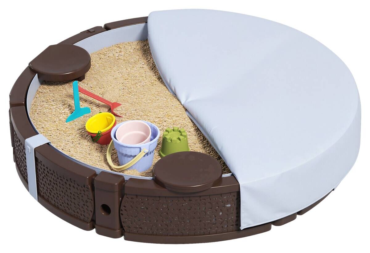 AIYAPLAY Sandkasten braun B/H/L: ca. 120x22x120 cm