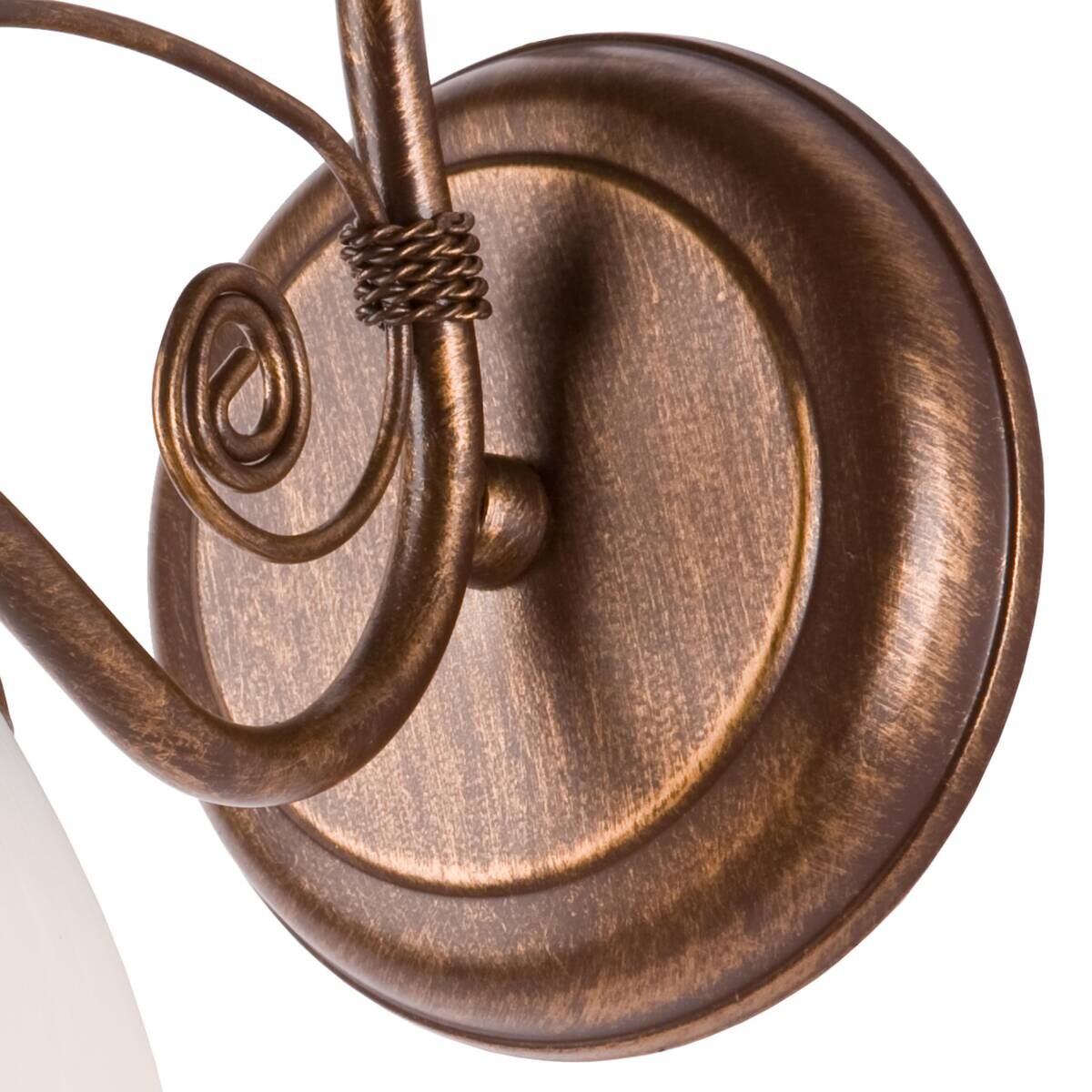 Lamkur Wandleuchte Retro II braun Glas Stahl H/L: ca. 30x25 cm E27 1 Brennstellen