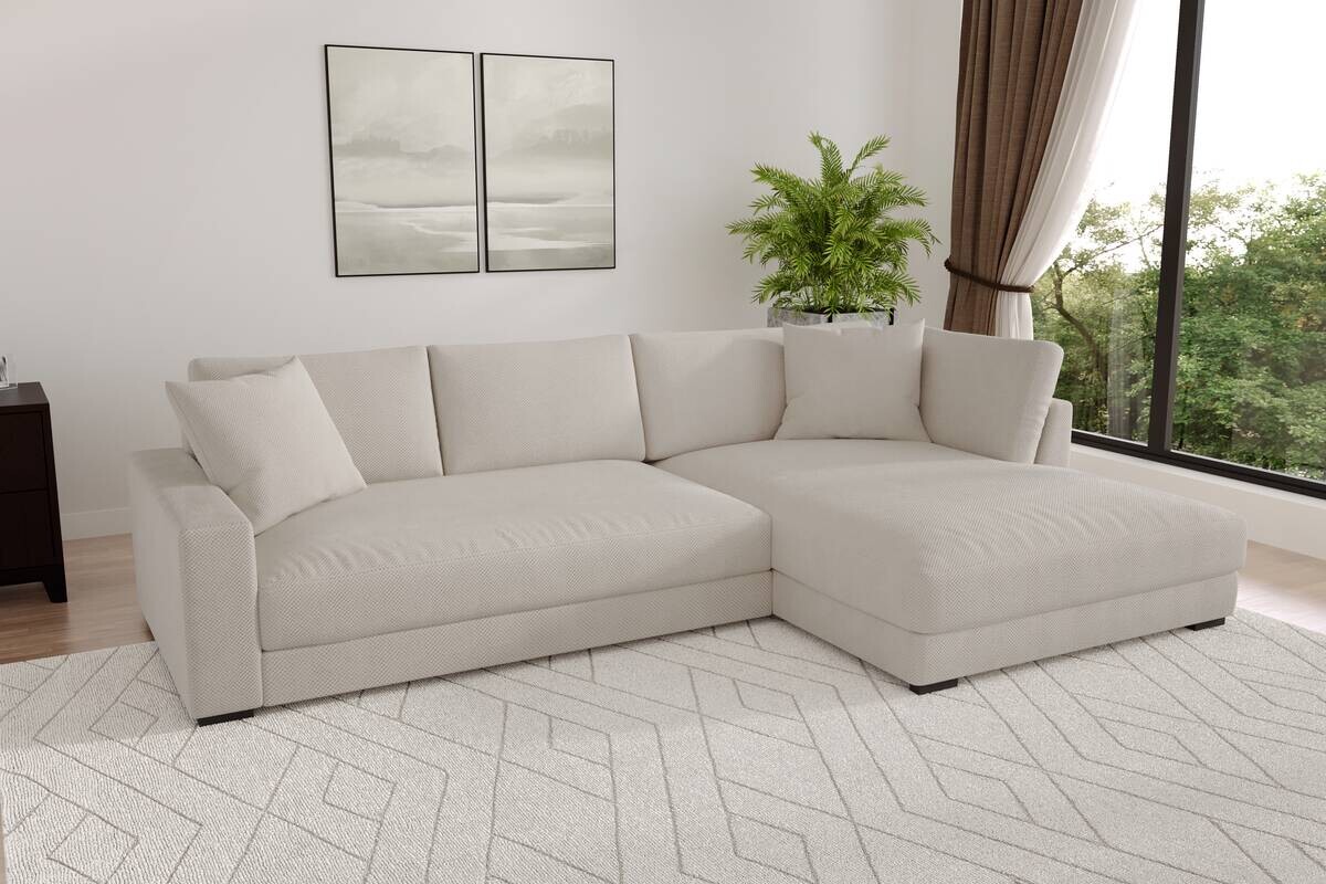 Ecksofa Greige Microfaser B/H/T: ca. 300x83x190 cm Ecksofa Greige Microfaser B/H/T: ca. 300x83x190 cm