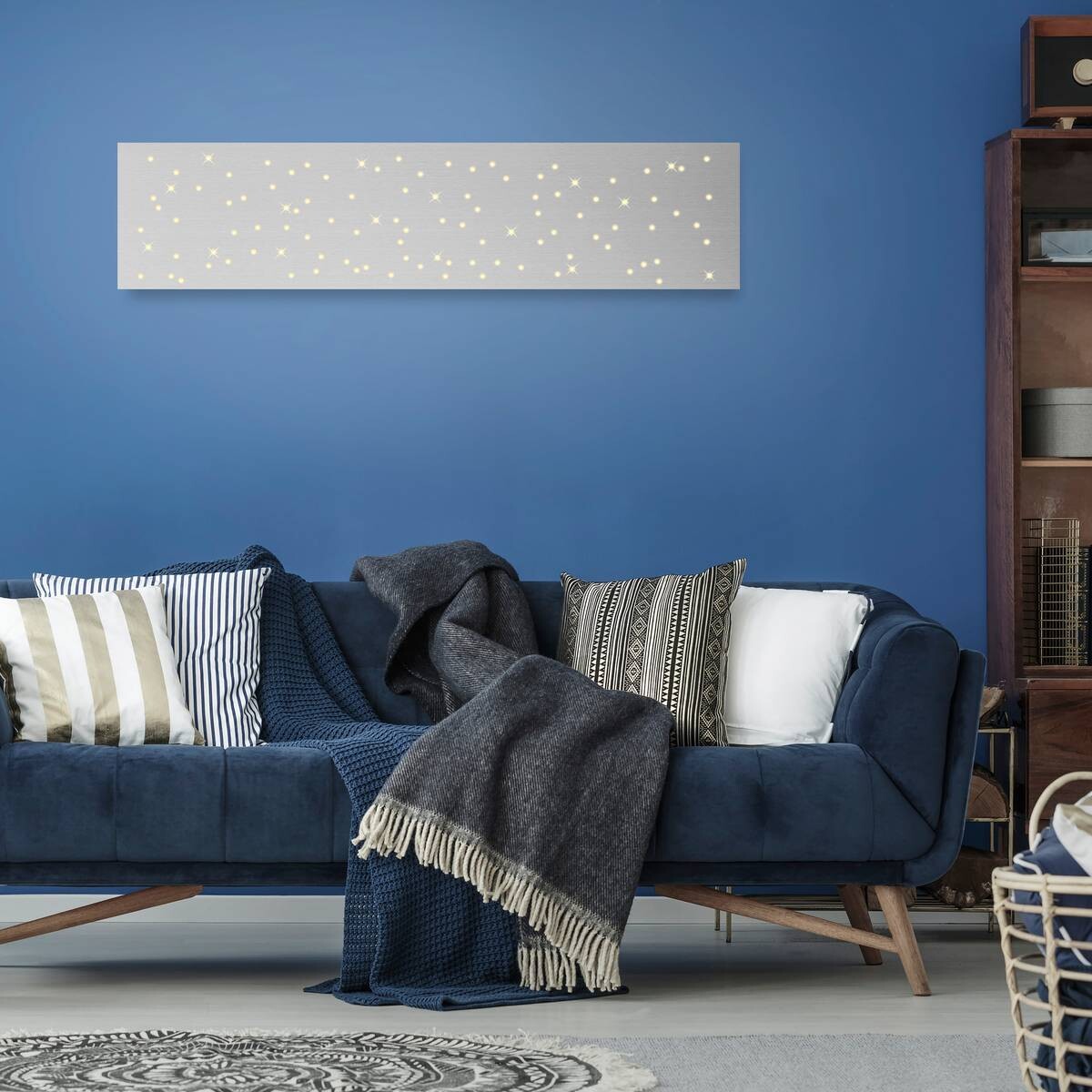 Just Light LED-Deckenleuchte SPARKLE 14672-55 stahlfarbig Metall B/H/T: ca. 25x4x100 cm 1 Brennstellen