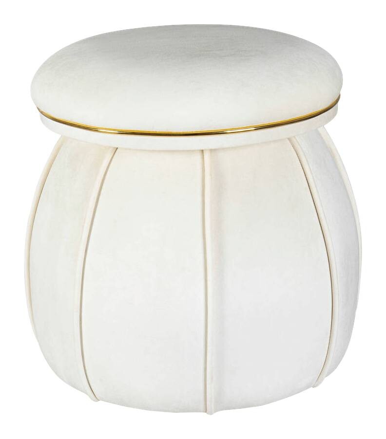 360 Living Hocker Corin 100 elfenbein gold H/D: ca. 51,5x51,5 cm