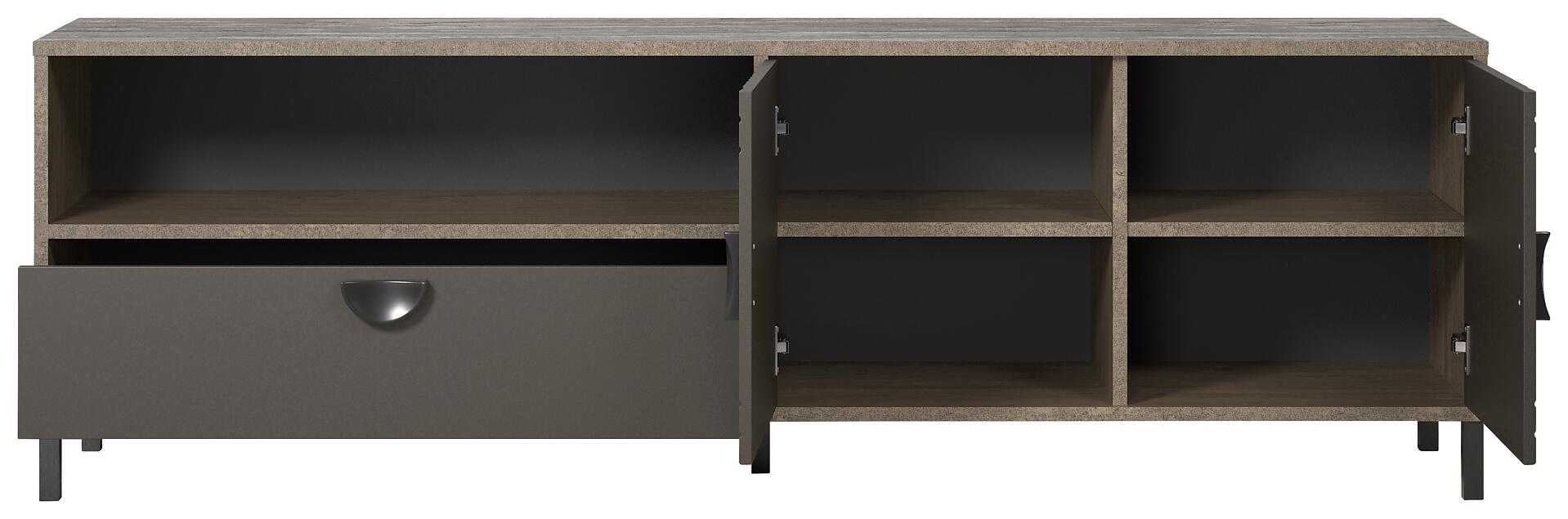 Lowboard Fusion Eiche dunkel Nachbildung bronze Optik B/H/T: ca. 183x55x40 cm