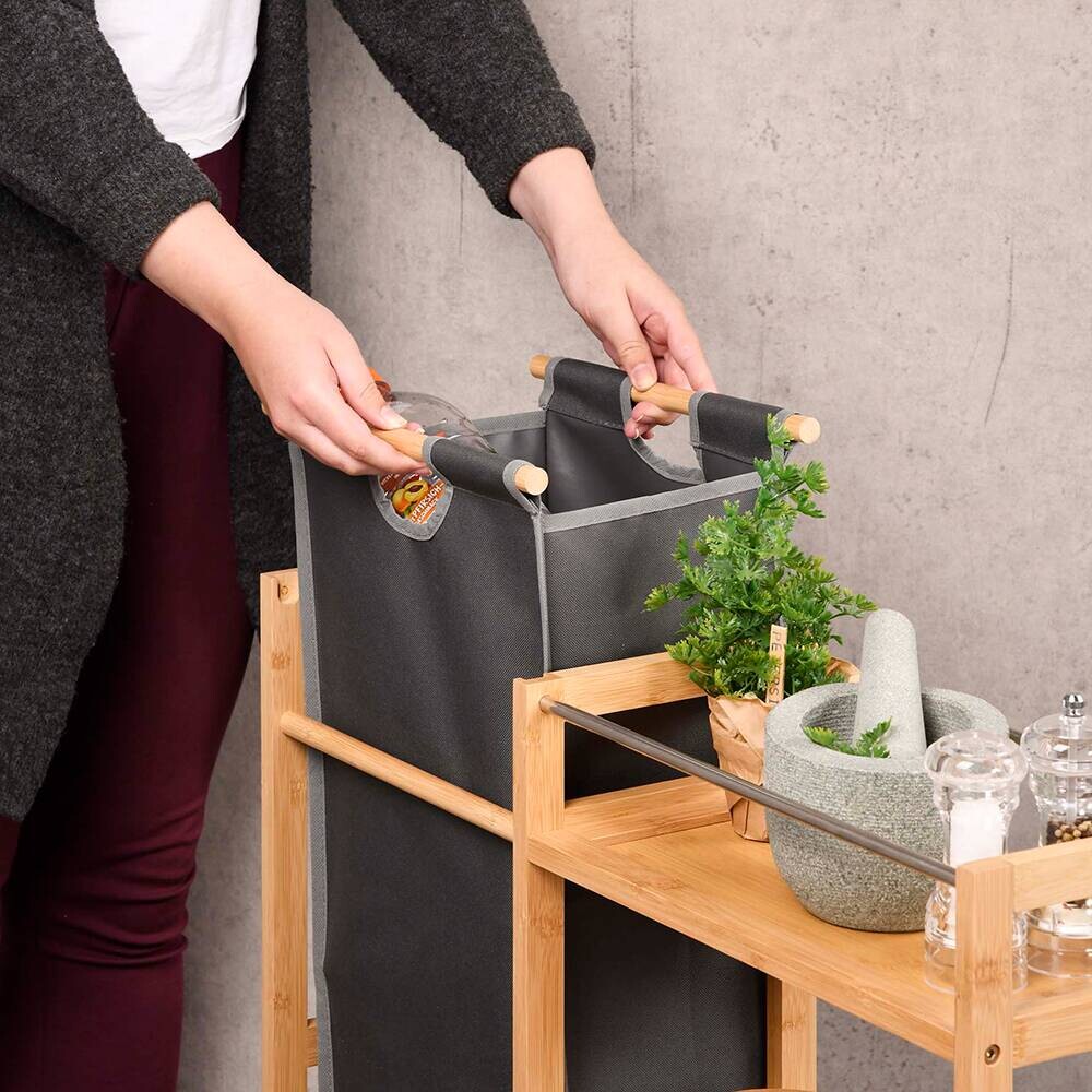 Kesper Nischenwagen grau Bambus B/H/L: ca. 24,5x9,5x79 cm