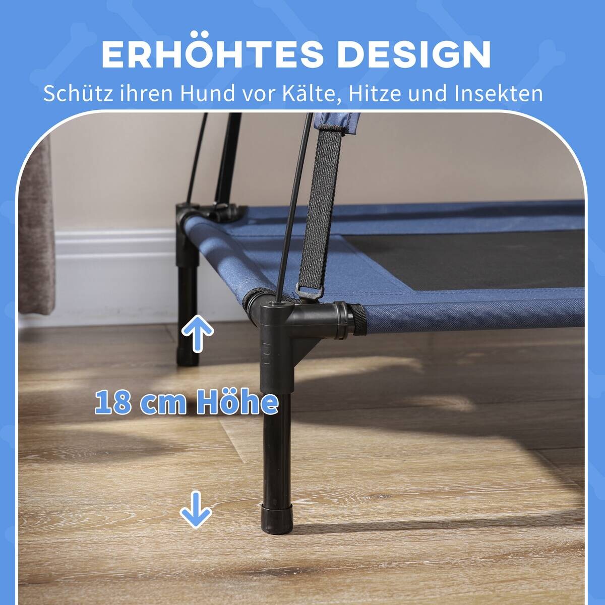 PawHut Hunde-Zubehör dunkelblau Edelstahl B/H/L: ca. 46x61x62 cm