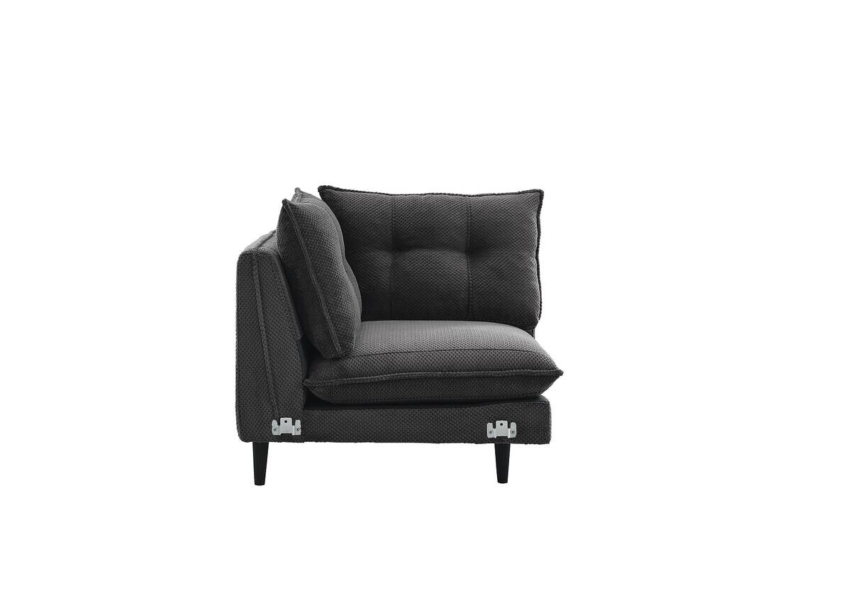 Ecksofa grau Webstoff B/H/T: ca. 288x88x168 cm