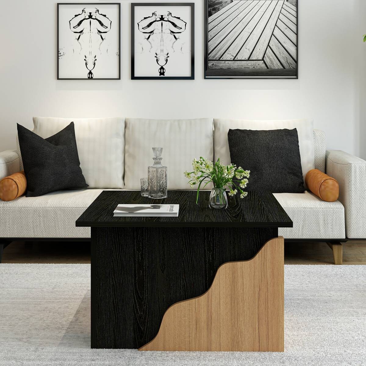 Couchtisch Baxley schwarz walnuss Nachbildung B/H/T: ca. 70x45x70 cm