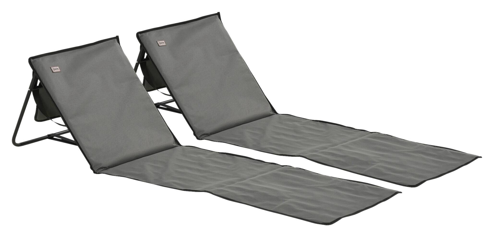 Outsunny Sonnenliege grau Polypropylen B/H/L: ca. 51x142x40 cm