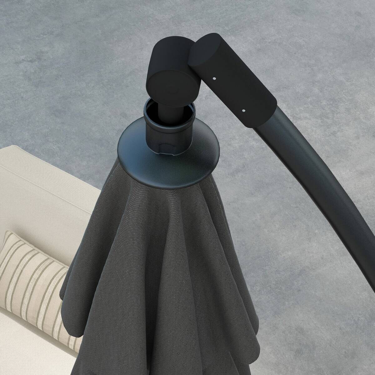 Outsunny Ampelschirm grau Metall B/H/L: ca. 293x260x293 cm