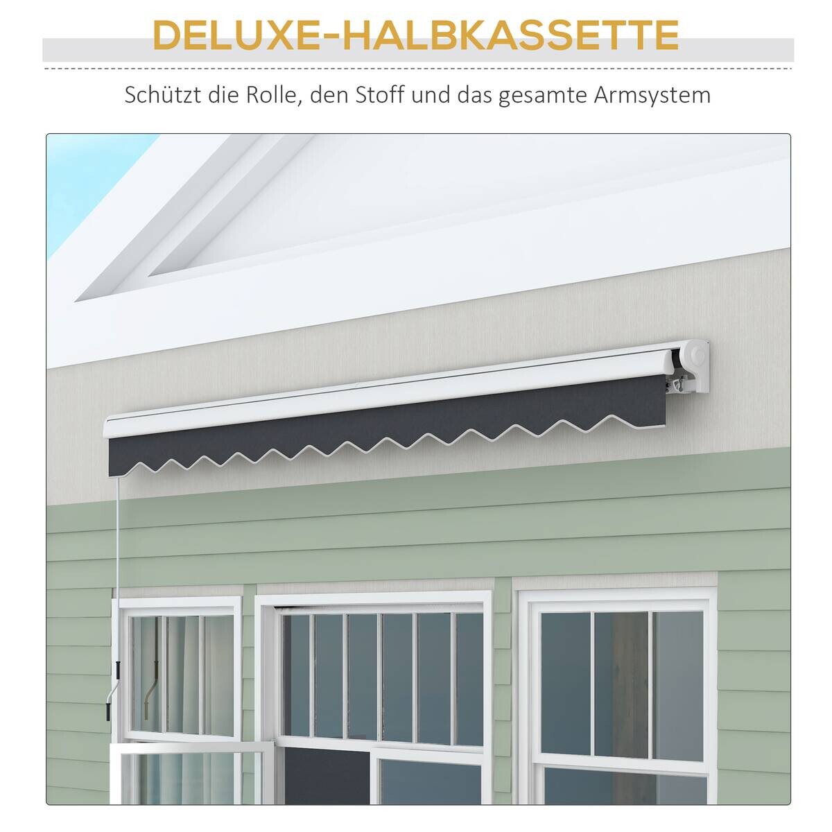 Outsunny Markise grau B/H/L: ca. 300x395x150 cm